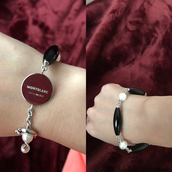 Montblanc Mother of Pearl & Onyx Silver Bracelet - Picture 5 of 8